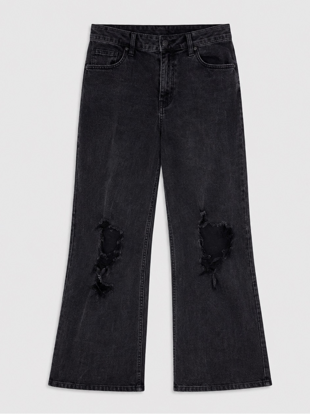 Rue21 Black Distressed Flare Jeans
